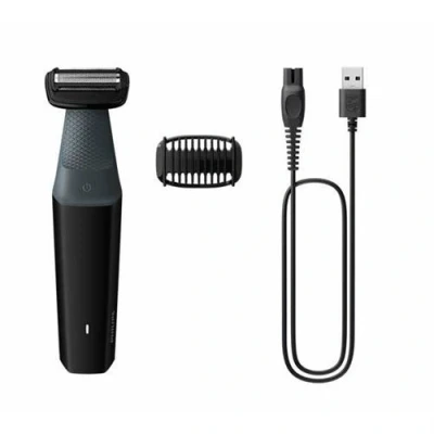 Imagen de Afeitadora corporal Philips BG3017/01, Uso en seco y mojado, 1 Peine guía para el cuerpo (3 mm), 50 min autonomía, Negro, Gris