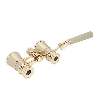 Imagen de Mini Binoculares de Gafas Teatro, ópera Agarre Cómodo 3X25 Ampliamente Utilizados Portátiles para Ver Drama (Oro)