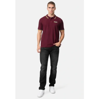 Imagen de Lonsdale Velton Polo, Oxblood/Amarillo/Blanco, XXXL para Hombre