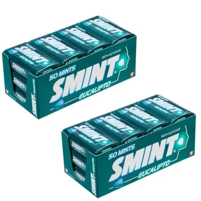 Imagen de Deliex Smint Tin, Caramelo Comprimido Sin Azúcar 12 unidades de latas 35 gr. (Total 420 gr.) (12, Eucalipto)