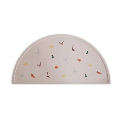 Imagen de Mushie Mantel Individual de Silicona para Niños Tapete Resistente a Las Manchas y Apto Lavavajillas Diseño Antideslizante Accesorio Durable Pequeños Niñas Dinosaurs