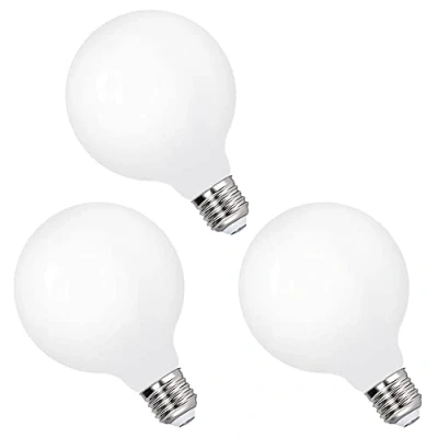 Imagen de ENUOTEK Lamparas Bombillas Filamento LED Redondas Globo Grandes Bajo Consumo G95, 6W 650Lm Luz Fria 6000K con Casquillo Edison E27, Angulo de Iluminacion 360, No Regulable, 3 Pack