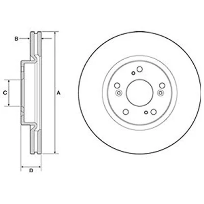 Imagen de DELPHI BG4698C Disco de freno 293 25 5 ventilado revestido sin procesar cojinete rueda, anillo sensor ABS HONDA: CIVIC 10, 9