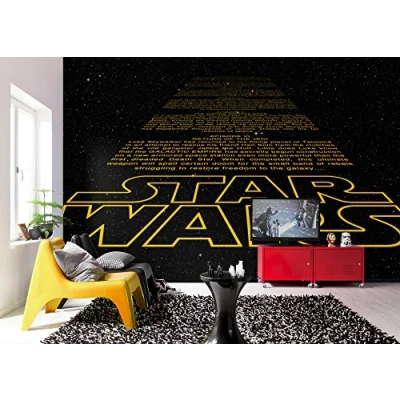 Imagen de Komar 1 &quot;Star Wars Intro de la Apertura Crawl Papel Pintado de, Amarillo y Negro, 8