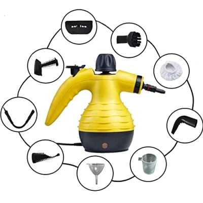 Imagen de Vaporeta de Limpieza Mano Portátil Potente y Multiusos para Quitar Manchas en Tapicería Coche, Hogar, Cocinas, Alfombras, Cristales, Sofá Vaporizador Limpiador a Vapor con 9 Accesorios
