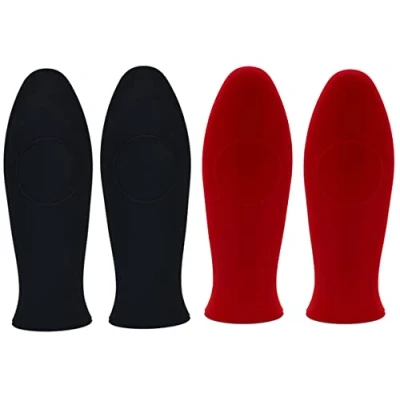Imagen de Bessy shop Soporte de Mango Caliente,4 PCS Caliente Silicona,sartenes Mangos Funda Agarre,Soporte Silicona para Cubierta