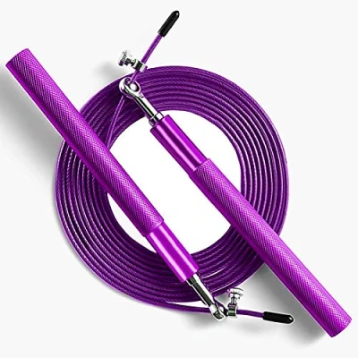 Imagen de cuerda de saltar velocidad púrpura para fitness, ajustable, sin enredos, rodamiento bolas giratorio 360, mango aluminio antisalto, ejercicios deportivos entrenamiento,