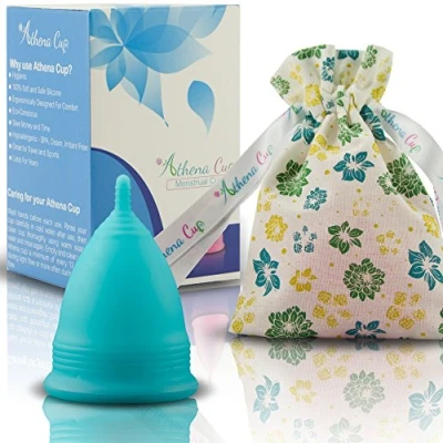 Imagen de Athena copa menstrual La más recomendada Incluye una bolsa de regalo Talla 1, Azul liso ¡Ausencia pérdidas garantizada!