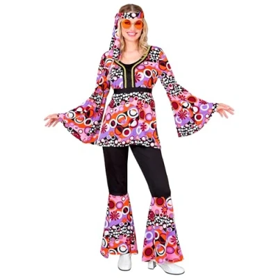 Imagen de WIDMANN MILANO PARTY FASHION Disfraz 70s Groovy Style, Reggae, Hippie, Flower Power, Disco Fever, Schlagermove