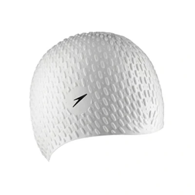 Imagen de Speedo Bubble Bath Cap Gorro de natación Unisex Adulto, Blanco, Talla Única