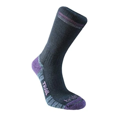 Imagen de Bridgedale Hike Lightweight Merino Endurance Boot Original Calcetines, Mujer, Negro y Morado, L