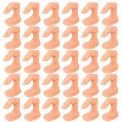 Imagen de Jubaopen 30PCS Punta del Dedo Falso Manos y Dedos para Practicar de Práctica Manicura Exhibición Entrenamiento Arte Uñas Decoración Bricolaje (Color Piel)