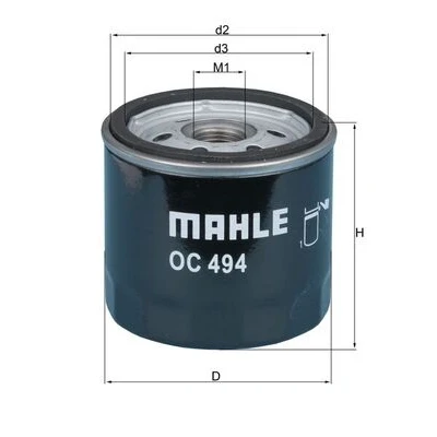Imagen de MAHLE ORIGINAL OC 494 Filtro de aceite enroscable FIAT: Stilo Hatchback, Multi Wagon, Furgón / Familiar