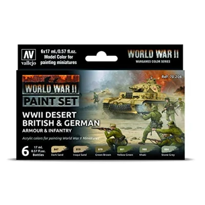Imagen de Vallejo Farb Set, Deutsche &amp; Britische Infanterie, Wüstenfarben WWII Maqueta, Multicolor, Mittel (070208)