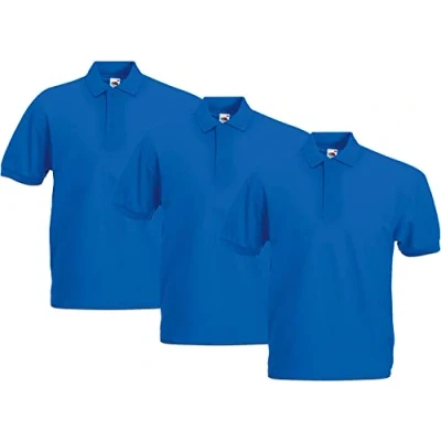 Imagen de Fruit of the Loom 63 402 0 Camisa de Polo, Royal, L (Pack 3) para Hombre
