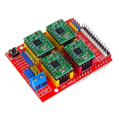 Imagen de TECNOULAB 1 Uds. Placa Protectora CNC + 4 Controlador Paso a A4988 (Color Verde) para Impresora 3D
