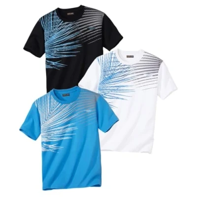Imagen de ATLAS FOR MEN Pack de 3 Camisetas Hombre Deportivas Manga Corta Cómodas para el Verano Disponible en Tallas Grandes