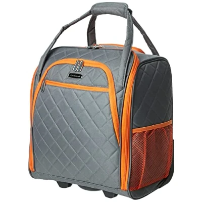Imagen de Rockland Melrose Maleta de Mano Vertical con Ruedas para Debajo del Asiento, Carbón Vegetal, Carry On 16 Inch, Asiento