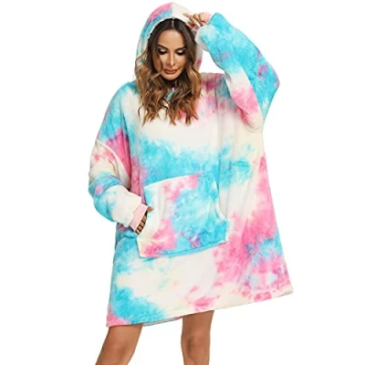 Imagen de YEPLINS Sudadera con capucha de franela, Rosa Azul.,