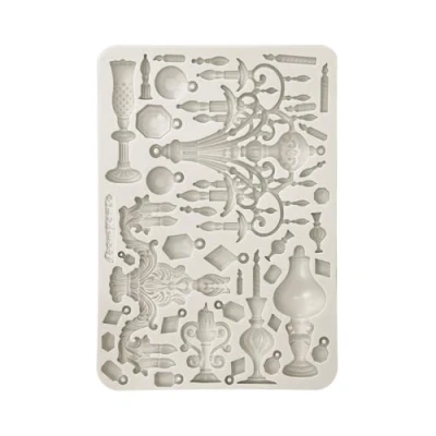 Imagen de Stamperia Silicon Mould A5 for Scrapbooking, Bullet Journals and More, Non Stick Surface, Suitable Air Dry Clay, Resin Perfect Crafts Gifting (Masquerade, Candle Holders)