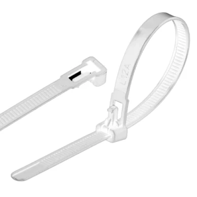 Imagen de GARDENIX Bridas para plantas, 100 unidades, 7,6 mm x 250 mm, color blanco, reutilizables, ajustables