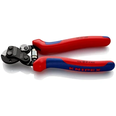 Imagen de Knipex Cortacables para cable trenzado también cables trenzados de alta resistencia bruñido, con fundas multicomponentes 160 mm (cartulina autoservicio/blíster) 95 62 SB