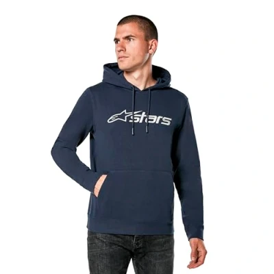 Imagen de Alpinestars Blaze Hoodie V3 Sudadera, Azul Marino/Gris, L para Hombre