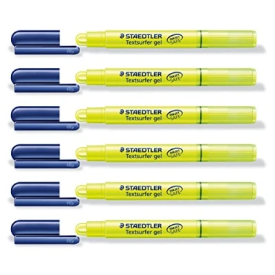 Imagen de STAEDTLER Lot de 6 Surligneurs &quot;Textsurfer gel&quot; Tracé 3 mm Jaune