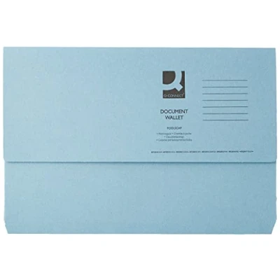 Imagen de Q Connect Carpeta para documentos (tamaño folio), color azul
