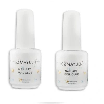 Imagen de Pegamento para Foil Uñas 2PCS Adhesivo Transferencia de 15ML Gel Nail Art Glue con Caja