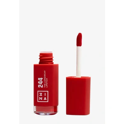 Imagen de 3INA MAKEUP The Longwear Lipstick 244 Labial Líquido Rojo de Larga Duración con Acido Hialurónico para Hidratar los Labios Barra Matte Alta Pigmentación Vegan Cruelty Free