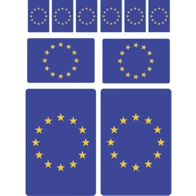 Imagen de Juego de 10 pegatinas bandera Europa, impresión offset, color azul
