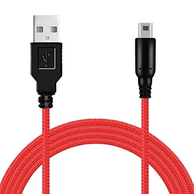 Imagen de OcioDual Cable USB 1,5m Rojo Trenzado Compatible con Ninten DSi,DSi XL,2DS,New 2DS XL,3DS,3DS XL,New 3DS,New 3DS XL Latiguillo de Carga y Datos Revestimiento Antienredos Transferencia Archivos