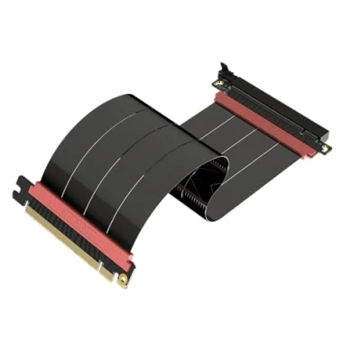 Imagen de LINKUP AVA5 Cable Elevador PCIE 5.0 Listo para RTX5090 RX8900 GPU x16 128GB/s Velocidad Compatible con 4.0 &amp; WRX80/WRX90E Ángulo Liano Negro 25cm