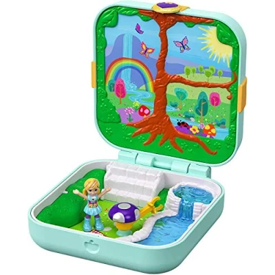 Imagen de Polly Pocket Cofre Mundo Sorpresa Unicornios, Muñecas con Accesorios (Mattel GDK79)