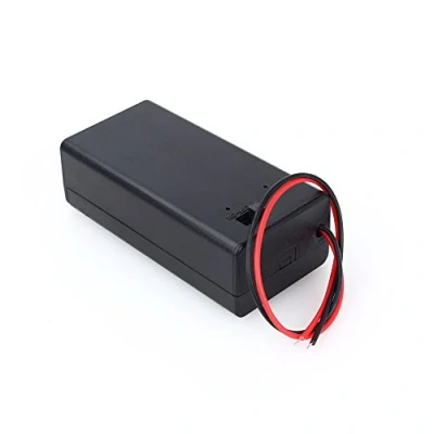 Imagen de Soporte de batería caja almacenamiento plástico 9 V PP3 con interruptor encendido y apagado + cable alambre