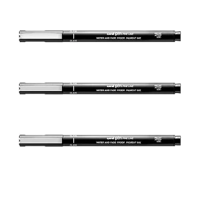 Imagen de Uni Ball Alfiler Dibujo Bolígrafo Fineliner Ultra Línea Fina Rotulador 0.05mm Tinta Negra Paquete de 3] Negro, 3
