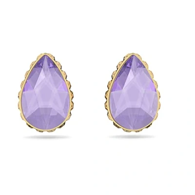 Imagen de Swarovski Pendientes Orbita, cristal morado en montura dorada, de la Colección Orbita