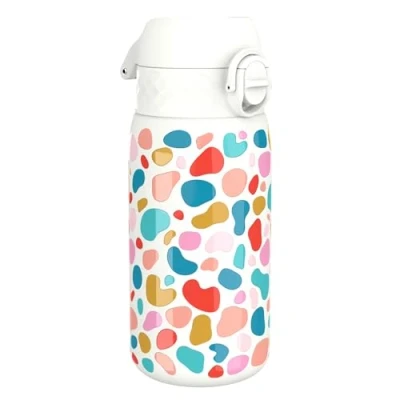 Imagen de Ion8 Botella Termica de Agua Acero Inoxidable para Niños, 320ml, a Prueba Fugas, Fácil Abrir, Cerradura Segura, Aptas Lavavajillas, Asa Transporte, Limpiar, Diseño Manchas