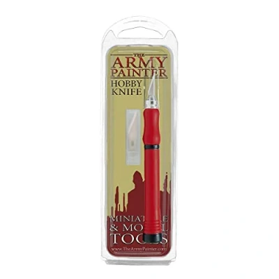 Imagen de The Army Painter Hobby Knife, Bisturí con 5 hojas de repuesto, Mango Mecanismo Bloqueo Seguro, Herramienta para Modelado Figuras Miniaturas, Juego Rol y Mesa