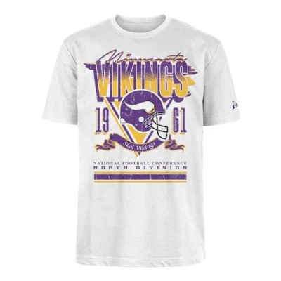 Imagen de MINNESOTA VIKINGS New Era Cap NFL Camiseta de Gran tamaño con Estampado Serigrafiado, gráfico del Equipo, Color Blanco, Unisex