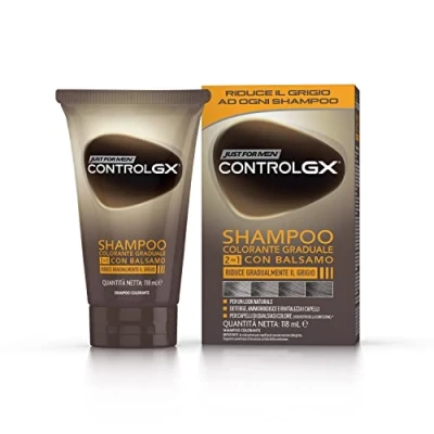 Imagen de Just For Men Control GX Champú Colorante, 2 en 1 con bálsamo, reduce gradualmente el cabello gris para un aspecto natural. 118 ml