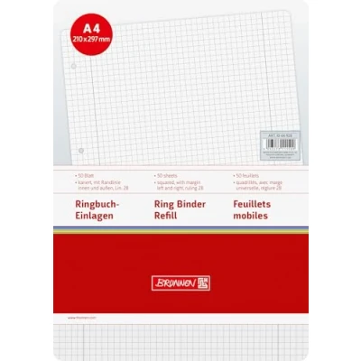 Imagen de Brunnen Papel perforado para archivador de anillas (A4, 70 g/m², 4 agujeros, cuadrícula), color blanco