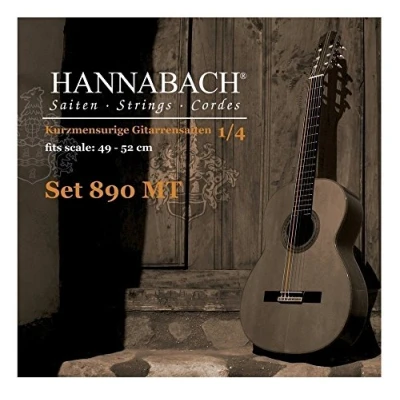 Imagen de Hannabach cuerdas de guitarra clásica Serie 890 MT para 1/4 niños Escala: 49 52 cm ejecución con 2 Sol3 890MT