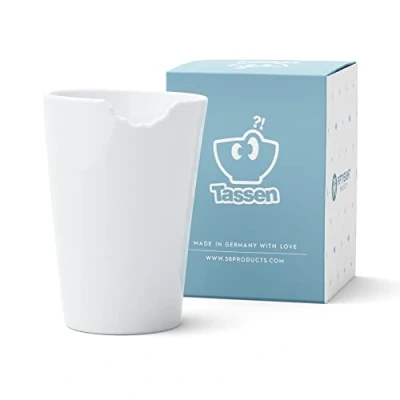 Imagen de FIFTYEIGHT PRODUCTS / Tazas con mordida (sin asa, porcelana, 350 ml, color blanco, fabricado en Alemania)