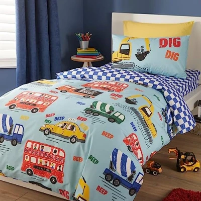 Imagen de Bedlam On The Move Juego de Funda nórdica fácil Cuidado Tamaño Cama Doble en Color Azul