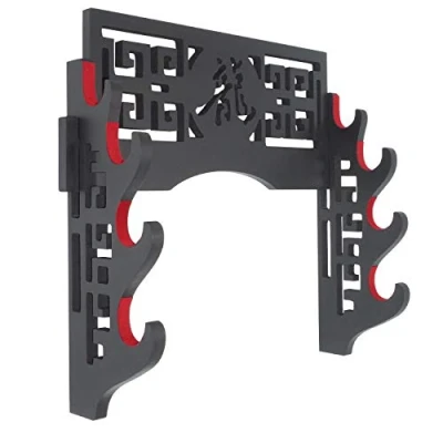 Imagen de Soporte de pared para espadas Katana Wakizashi Genji y Samurai (dragón 4 niveles)