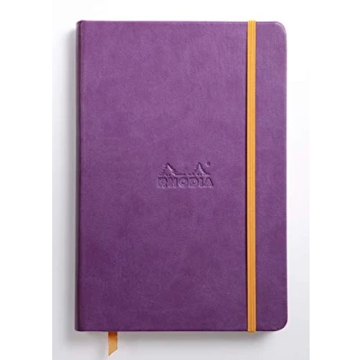 Imagen de Clairefontaine ES Cuaderno con goma elástica Rhodia 118722 C Book Rhodiarama, 96 hojas, color morado A5