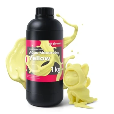 Imagen de Phrozen Aqua Macaroon Yellow Standard Resina para LCD/DLP/SLA Impresoras 3D Curado Rápido, Baja Contracción, Color Brillante Amarillo (1kg)