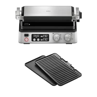 Imagen de Grill Braun CG7040, 2000 W, Posiciones 3 en 1, Temperatura ajustable, Placas de 29x23 cm, Plata